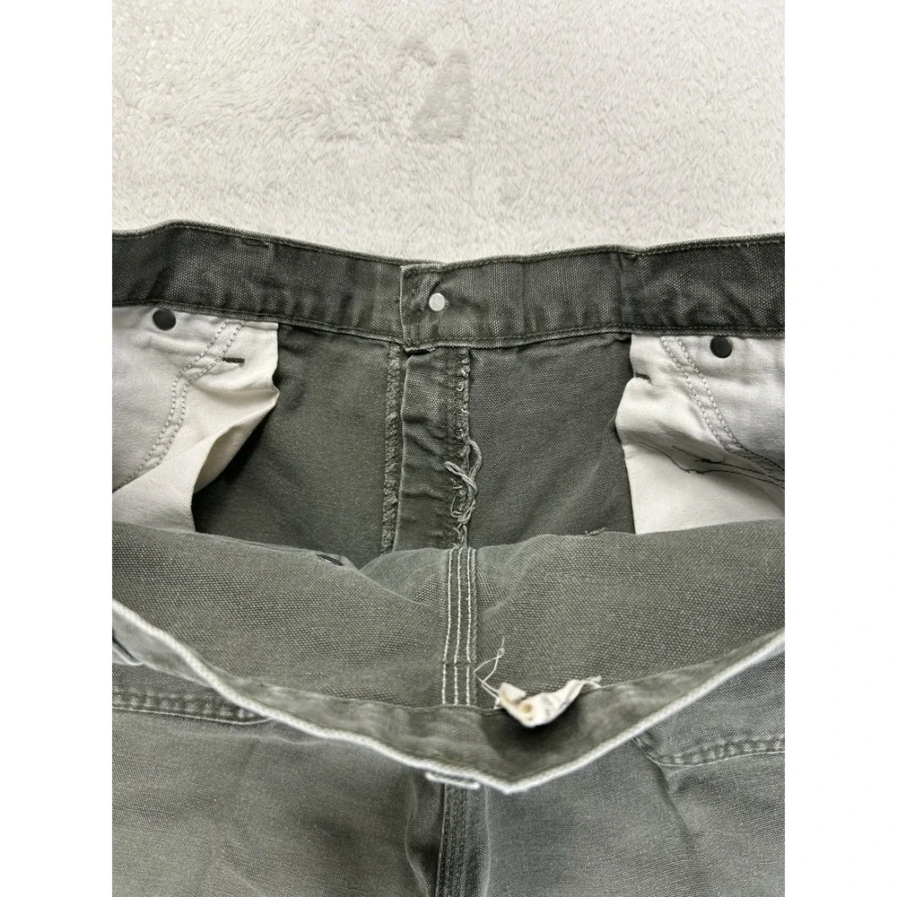 Vintage Carhartt Double Knee Carpenter Work Shorts B80 Green 36 Made In USA